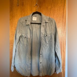 Green AE Flannel Boyfriend Shirt